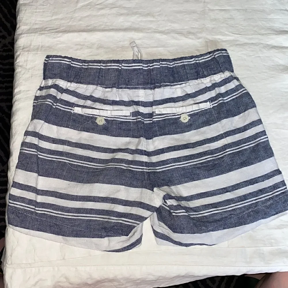 ATHLETA Blue and White Linen Shorts-0